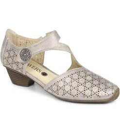 Pavers Wide Fit Metallic Floral Print Mary Jane - WBINS29014 / 314 775 Shoes