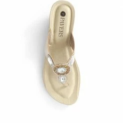 Pavers Sandals Sparkle Wedge Toe Post - INB29024 / 314 750