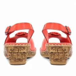 Pavers Leather Peep-Toe Sandal - OZAR29001 / 315 092 Sandals