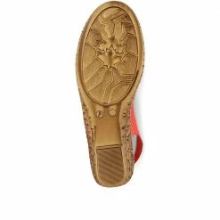 Pavers Leather Peep-Toe Sandal - OZAR29001 / 315 092 Sandals