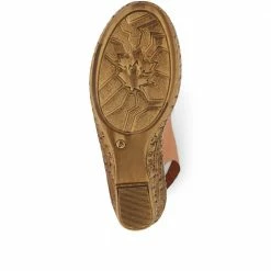 Pavers Leather Peep-Toe Sandal - OZAR29001 / 315 092 Sandals