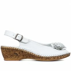 Pavers Leather Peep-Toe Sandal - OZAR29001 / 315 092 Sandals