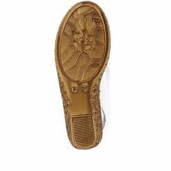 Pavers Leather Peep-Toe Sandal - OZAR29001 / 315 092 Sandals