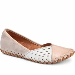 Pavers Ladies Flat Leather Slip On Shoes - KARY2308 / 308 113 / 308 113