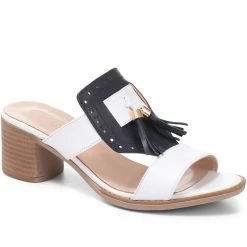 Kinloch Ladies White Leather Mule Tassel Sandals - LAPIN29509 / 314 932 / 314 932