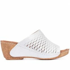 Pavers Leadther Mule Sandal With Wedge Heel - KARY29007 / 315 357