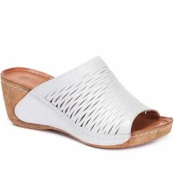 Pavers Leadther Mule Sandal With Wedge Heel - KARY29007 / 315 357