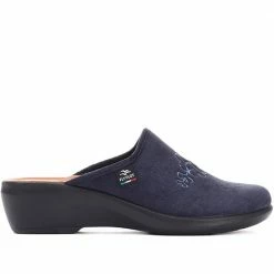 Fly Flot Wide Fit Embroidered Mule Slippers - FLY30008 / 315 802