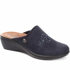 Fly Flot Wide Fit Embroidered Mule Slippers - FLY30008 / 315 802