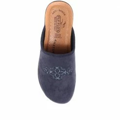 Fly Flot Wide Fit Embroidered Mule Slippers - FLY30008 / 315 802