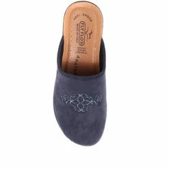 Fly Flot Wide Fit Embroidered Mule Slippers - FLY30008 / 315 802