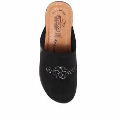 Fly Flot Wide Fit Embroidered Mule Slippers - FLY30008 / 315 802