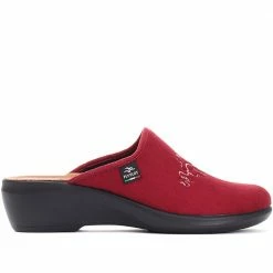 Fly Flot Wide Fit Embroidered Mule Slippers - FLY30008 / 315 802