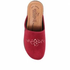 Fly Flot Wide Fit Embroidered Mule Slippers - FLY30008 / 315 802