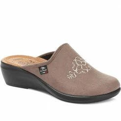 Fly Flot Wide Fit Embroidered Mule Slippers - FLY30008 / 315 802