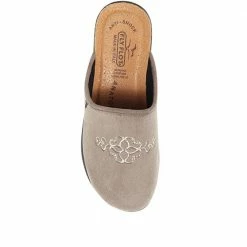 Fly Flot Wide Fit Embroidered Mule Slippers - FLY30008 / 315 802