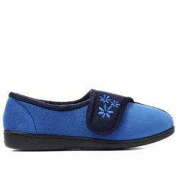 Pavers Ladies Embroidered Easy Fasten Slippers - QINGD30009 / 316 584 / 316 584