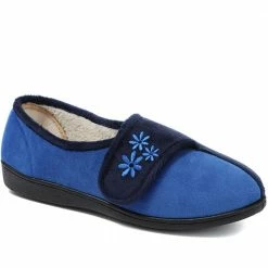 Pavers Ladies Embroidered Easy Fasten Slippers - QINGD30009 / 316 584 / 316 584