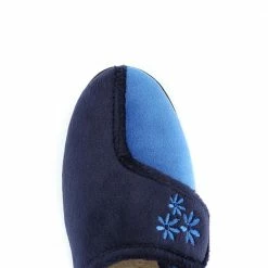 Pavers Ladies Embroidered Easy Fasten Slippers - QINGD30009 / 316 584 / 316 584