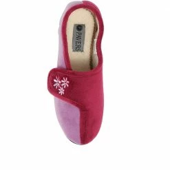 Pavers Ladies Embroidered Easy Fasten Slippers - QINGD30009 / 316 584 / 316 584