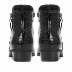 Bellissimo Croc Effect Low Heel Ankle Boot - BELWBI30020 / 316 547 Boots