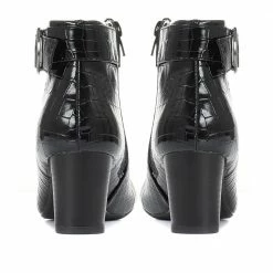 Bellissimo Croc Embossed Heeled Ankle Boot - BELTREN30003 / 316 247 Boots