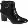 Bellissimo Croc Embossed Heeled Ankle Boot - BELTREN30003 / 316 247 Boots