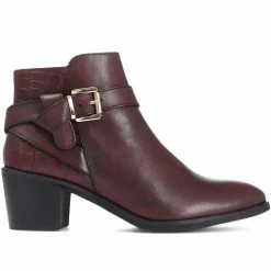 Pavers Boots Block Heel Leather Ankle Boot - KAPSO30000 / 316 672