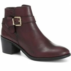 Pavers Boots Block Heel Leather Ankle Boot - KAPSO30000 / 316 672