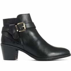 Pavers Boots Block Heel Leather Ankle Boot - KAPSO30000 / 316 672