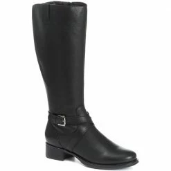 Pavers Wide Leg Leather Knee Boots - MAVER30033 / 317 288