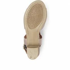 Bellissimo Women's Taupe Leather Heeled Sandal - BELMETIN2305 / 307 897 / 307 897 Sandals