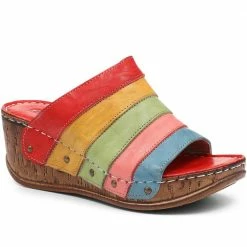 Pavers Leather Wedge Mule Sandals - CAY29001 / 315 110