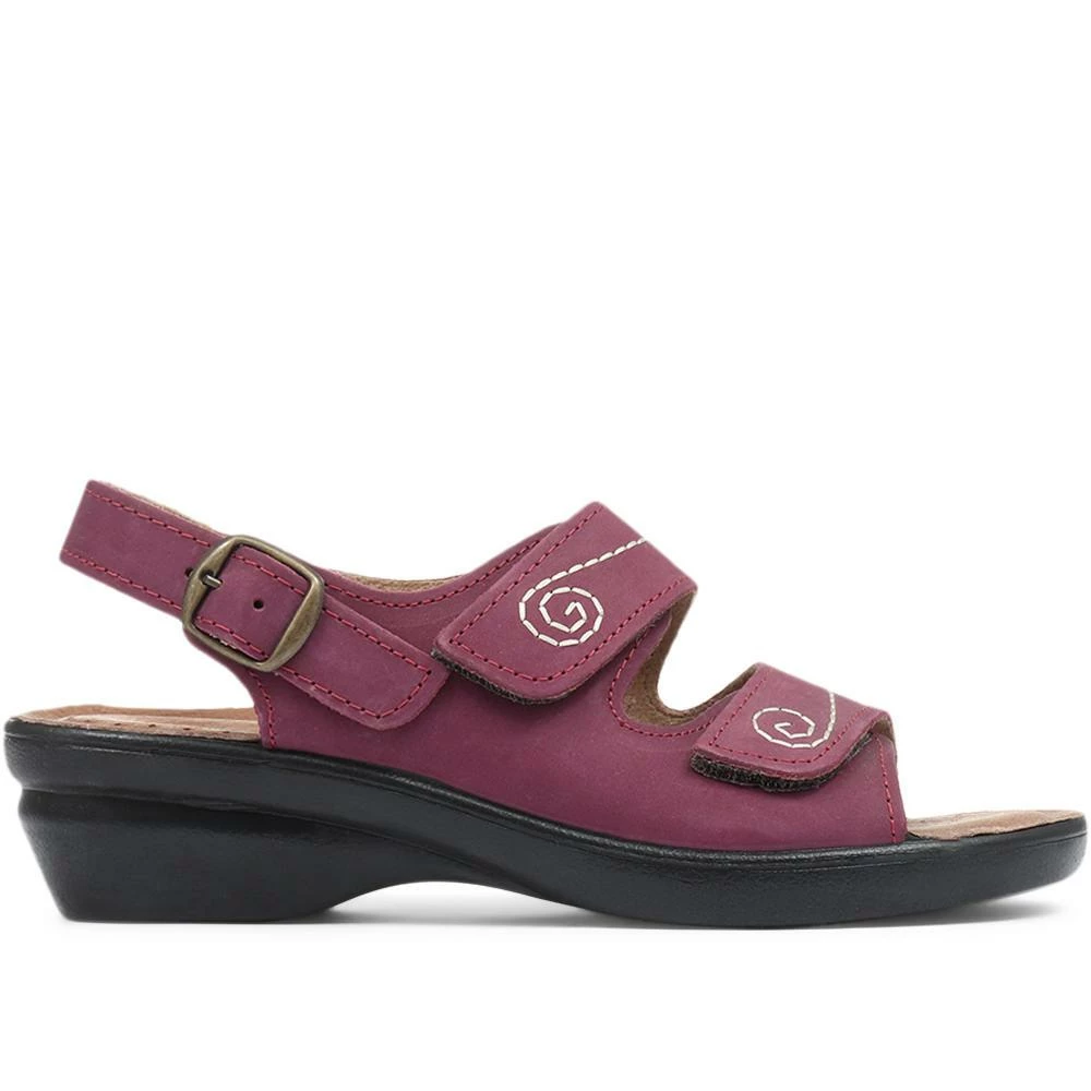 Pavers Slingbacks Ladies Red Dual-Strap Leather Sandal - POLY31007 / 317 664 / 317 664 12 Pavers Slingbacks Ladies Red Dual-Strap Leather Sandal - POLY31007 / 317 664 / 317 664