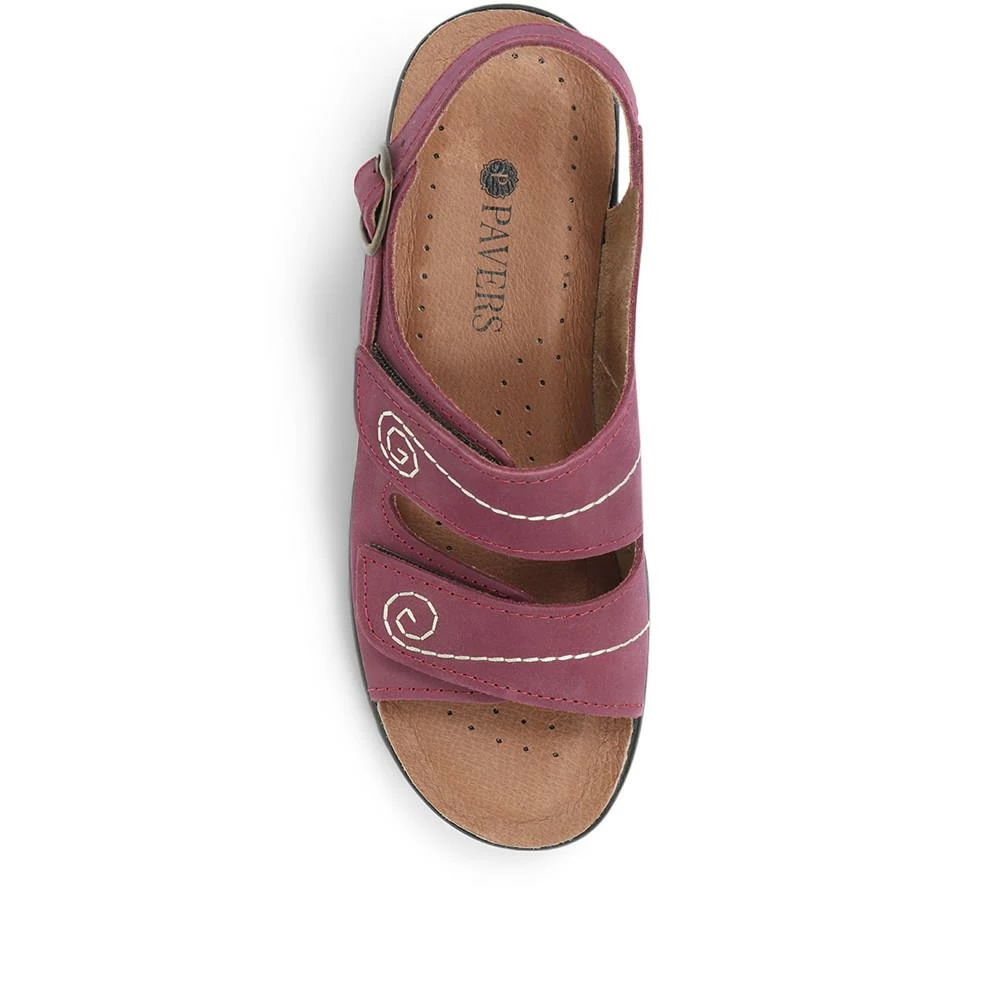 Pavers Slingbacks Ladies Red Dual-Strap Leather Sandal - POLY31007 / 317 664 / 317 664 23 Pavers Slingbacks Ladies Red Dual-Strap Leather Sandal - POLY31007 / 317 664 / 317 664