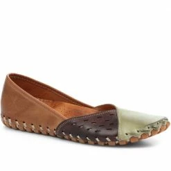 Pavers Ladies Flat Leather Slip On Shoes - KARY2308 / 308 113 / 308 113