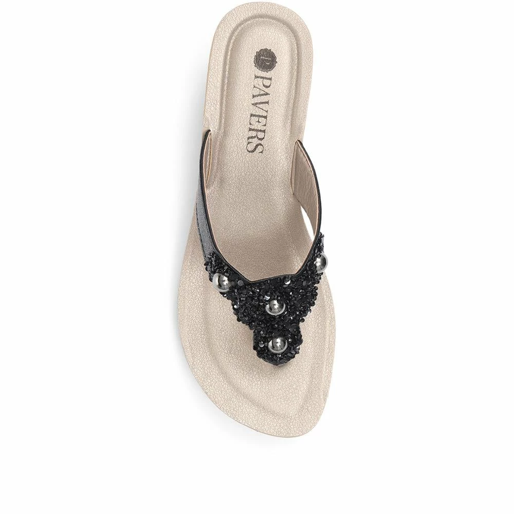 Pavers Embellished Thong Wedge Sandals - INB31037 / 318 168 / 318 168 6 Pavers Embellished Thong Wedge Sandals - INB31037 / 318 168 / 318 168