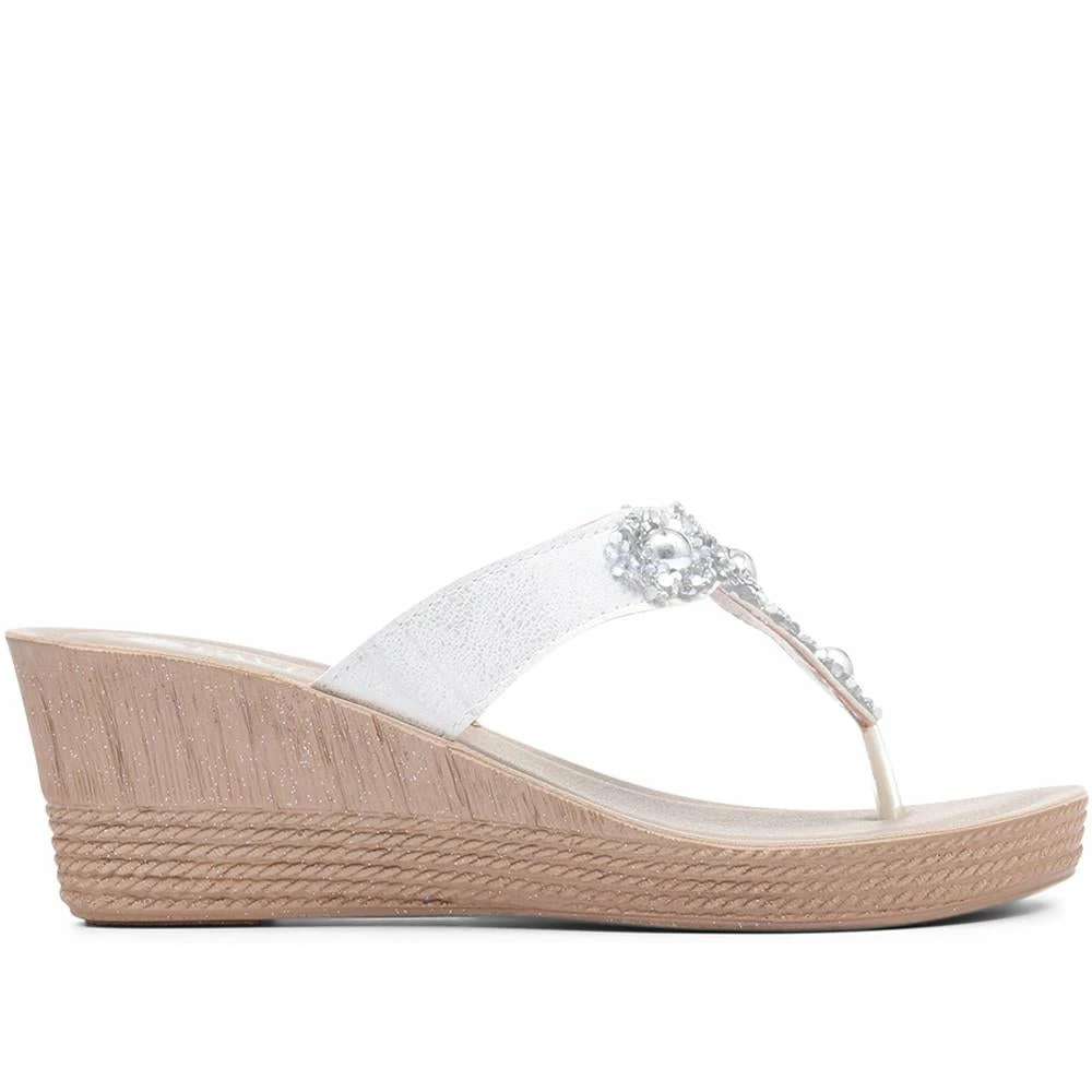 Pavers Embellished Thong Wedge Sandals - INB31037 / 318 168 / 318 168 7 Pavers Embellished Thong Wedge Sandals - INB31037 / 318 168 / 318 168