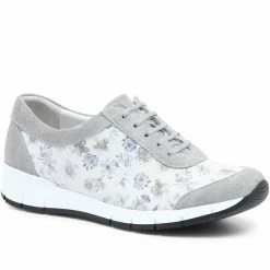 Fly Flot Sneakers Women's Lace-Up Grey Floral Print Sneaker - CAL31015 / 317 914 / 317 914