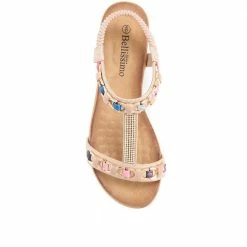Bellissimo Sandals Embellished T-Bar Sandal With Wedge Heel - BELBAI31037 / 317 958