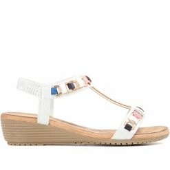 Bellissimo Sandals Embellished T-Bar Sandal With Wedge Heel - BELBAI31037 / 317 958