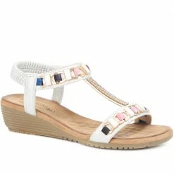 Bellissimo Sandals Embellished T-Bar Sandal With Wedge Heel - BELBAI31037 / 317 958