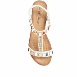 Bellissimo Sandals Embellished T-Bar Sandal With Wedge Heel - BELBAI31037 / 317 958