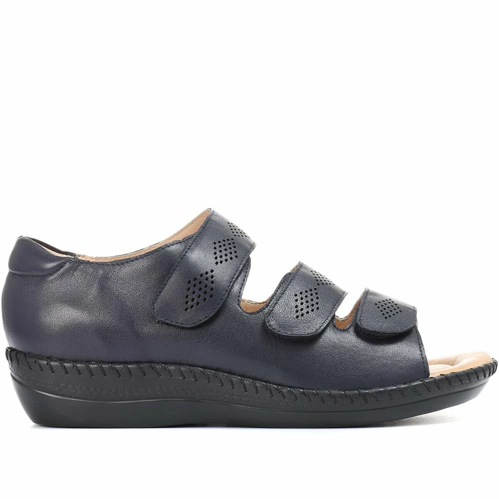 Pavers Ladies 3 Strap Patterned Leather Shoes - BASAN31009 / 317 979 / 317 979 7 Pavers Ladies 3 Strap Patterned Leather Shoes - BASAN31009 / 317 979 / 317 979