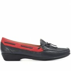 Pavers Shoes Ladies Contrasting Leather Loafers - NAP31017 / 317 827