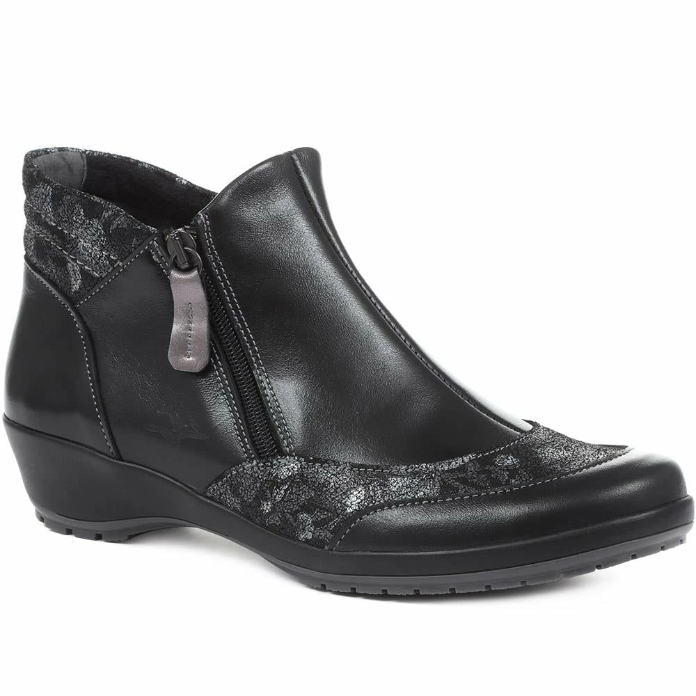Fly Flot Dual-Zip Leather Ladies Ankle Boots - CAL32011 / 319 233 2 Fly Flot Dual-Zip Leather Ladies Ankle Boots - CAL32011 / 319 233