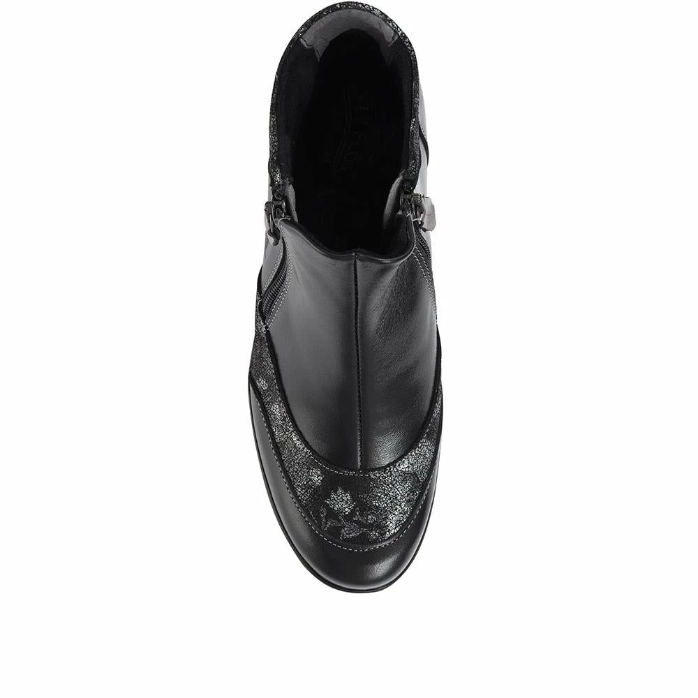 Fly Flot Dual-Zip Leather Ladies Ankle Boots - CAL32011 / 319 233 6 Fly Flot Dual-Zip Leather Ladies Ankle Boots - CAL32011 / 319 233