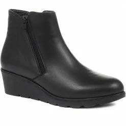 Pavers Leather Wedge Ankle Boots - ELILE32001 / 319 028 / 319 028