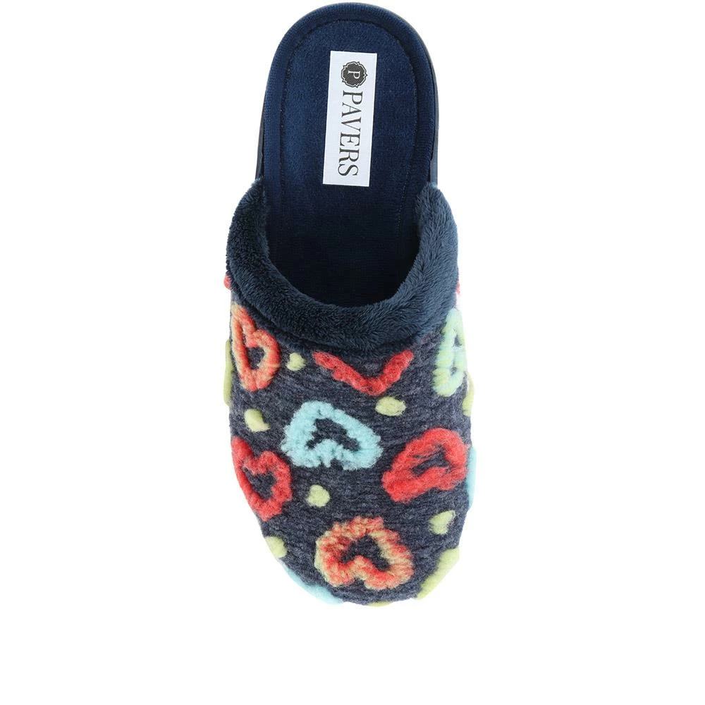 Pavers Colourful Heart Mule Slippers - FEVI32001 / 319 011 10 Pavers Colourful Heart Mule Slippers - FEVI32001 / 319 011