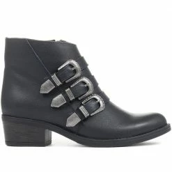 Bellissimo Cowboy Buckle Ankle Boot - BELBAR28005 / 314 850 Boots 8 Bellissimo Cowboy Buckle Ankle Boot - BELBAR28005 / 314 850 Boots